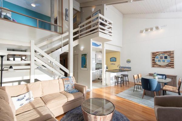 open spacious floor plan is fun family Santa Cruz vacation rental