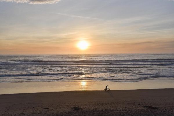 sunset on La Selva Beach from vacation rental deck with beach access